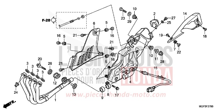 SILENCIEUX D'ECHAPPEMENT (CBR1000RRC/D/RAC/D) von CBR1000RR "Fireblade" VIBRANT ORANGE (YR250HA) von 2013